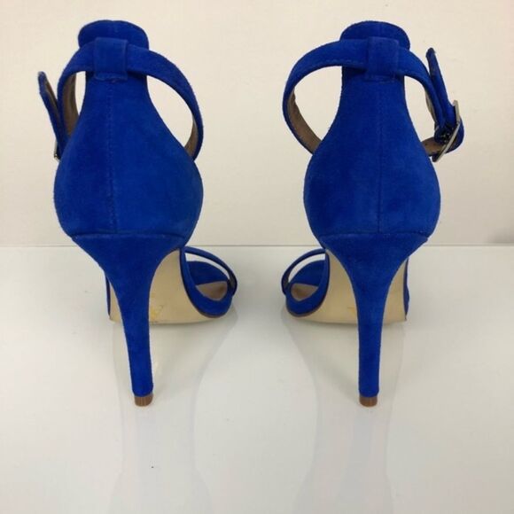 Ava & Aiden Cobalt Blue Suede Ankle Strap Heels Size 6 - Picture 3 of 6